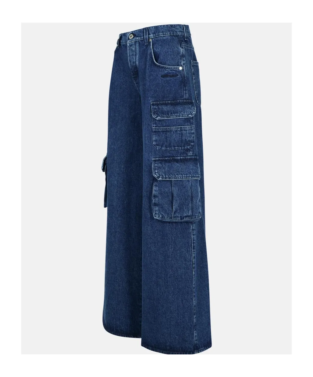 Logo Patch Wide Leg Jeans
