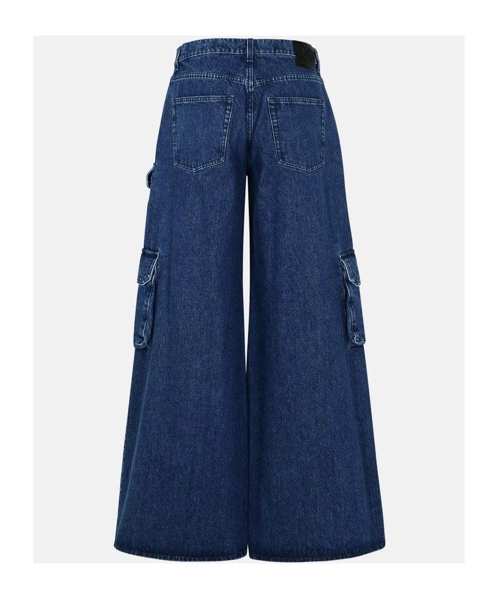 Logo Patch Wide Leg Jeans