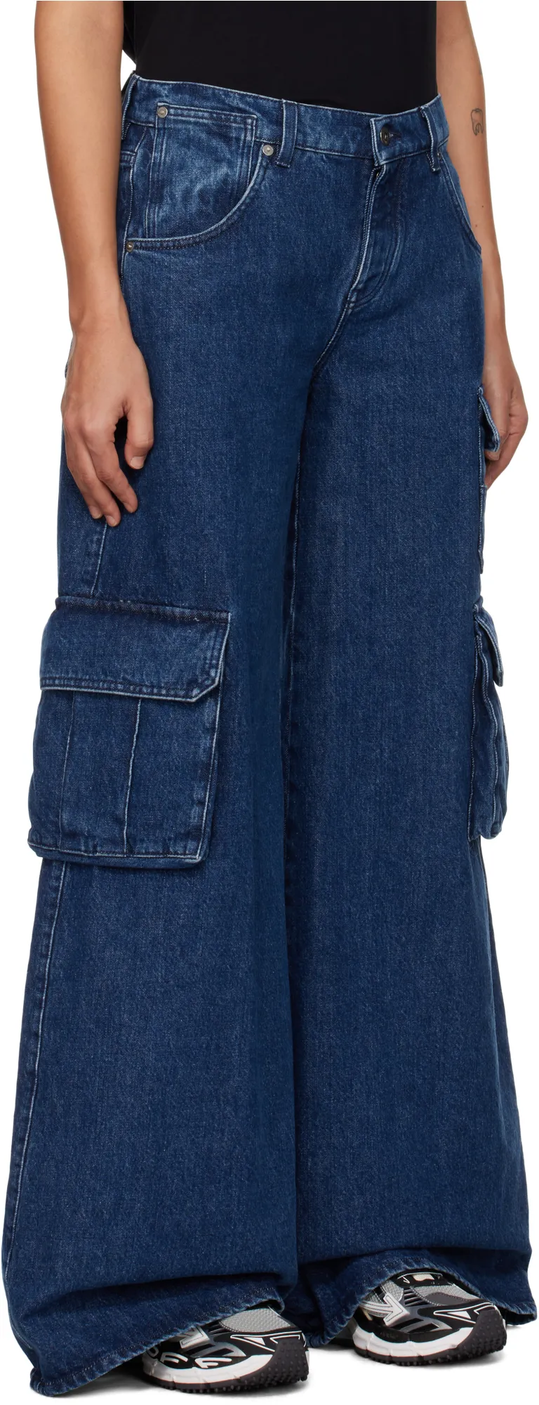 Logo Patch Wide Leg Jeans