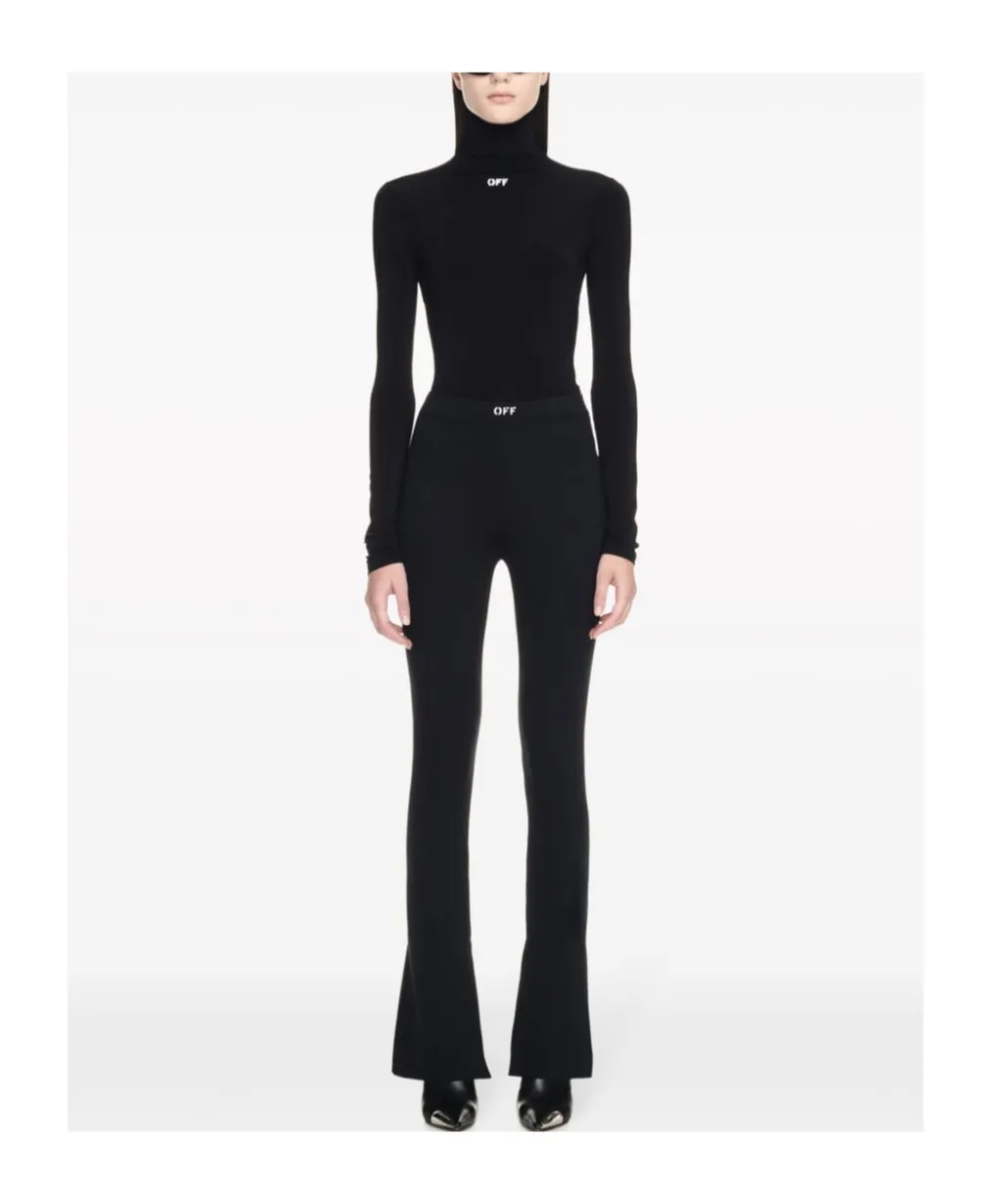 Logo Printed Flared Leggings
