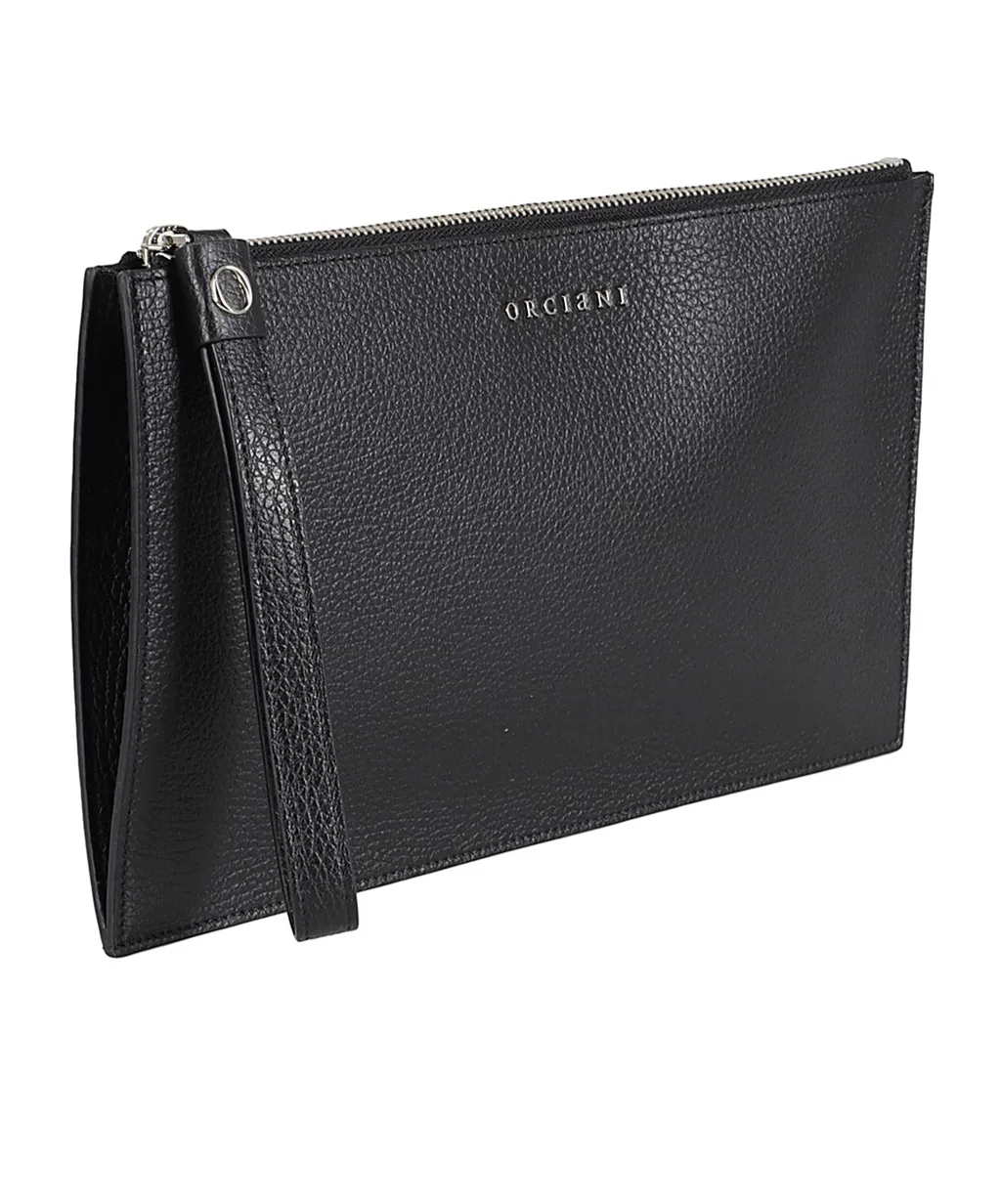 Logo Lettering Zipped Clutch Bag