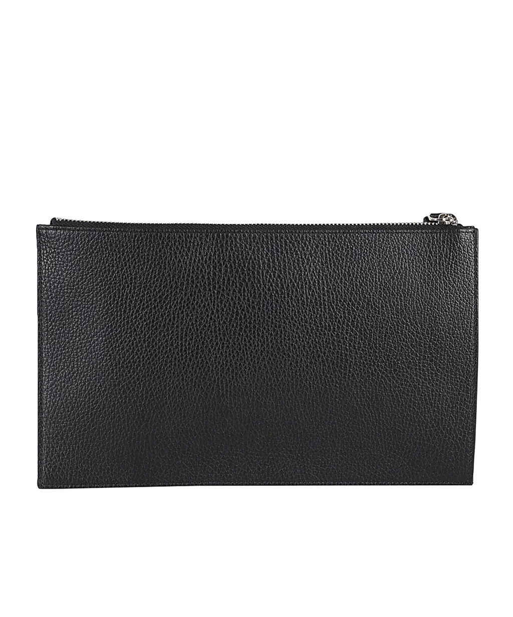 Logo Lettering Zipped Clutch Bag
