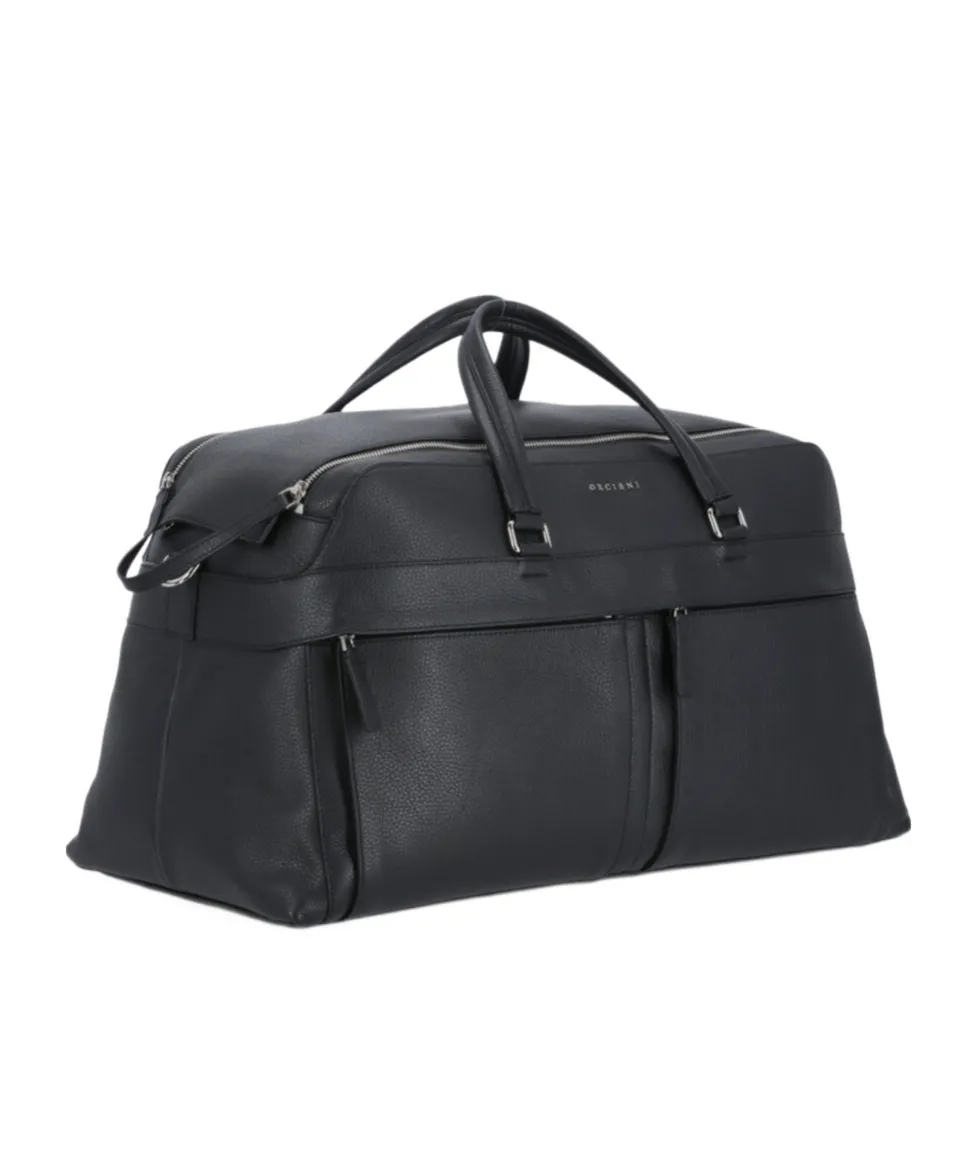 Logo Plaque Leather Holdall Bag