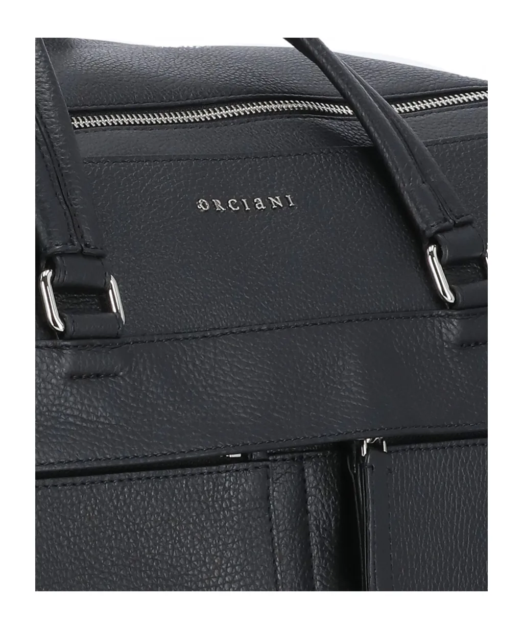 Logo Plaque Leather Holdall Bag