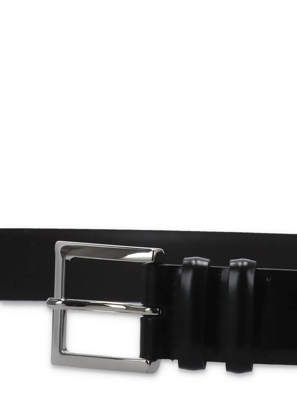 Buckle-Fastening Leather Belt
