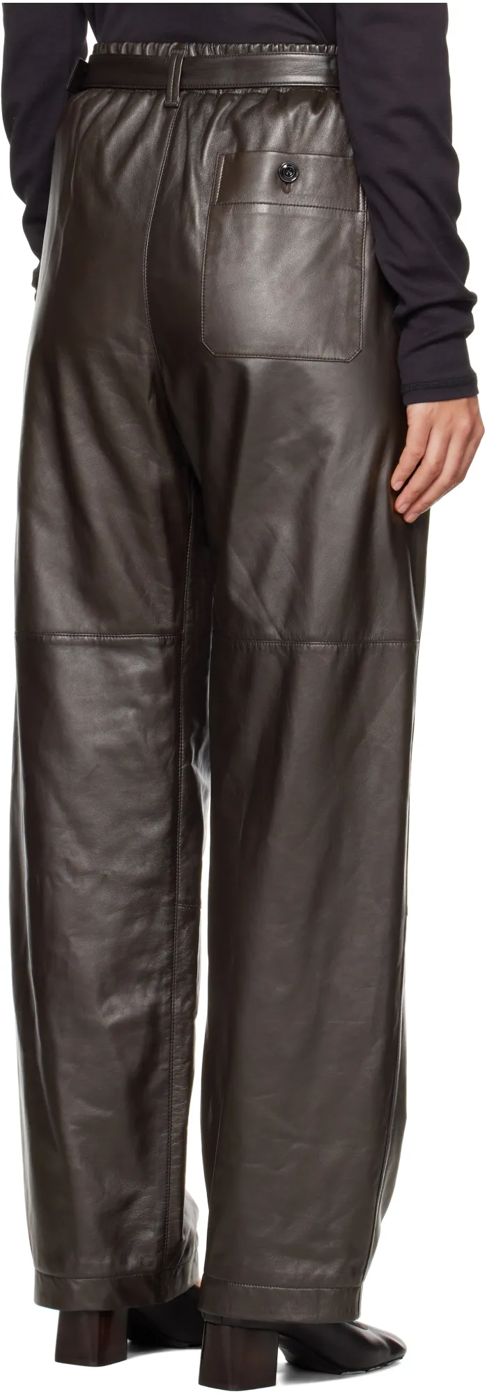 Pleat Detailed Belted Straight Leg Pants