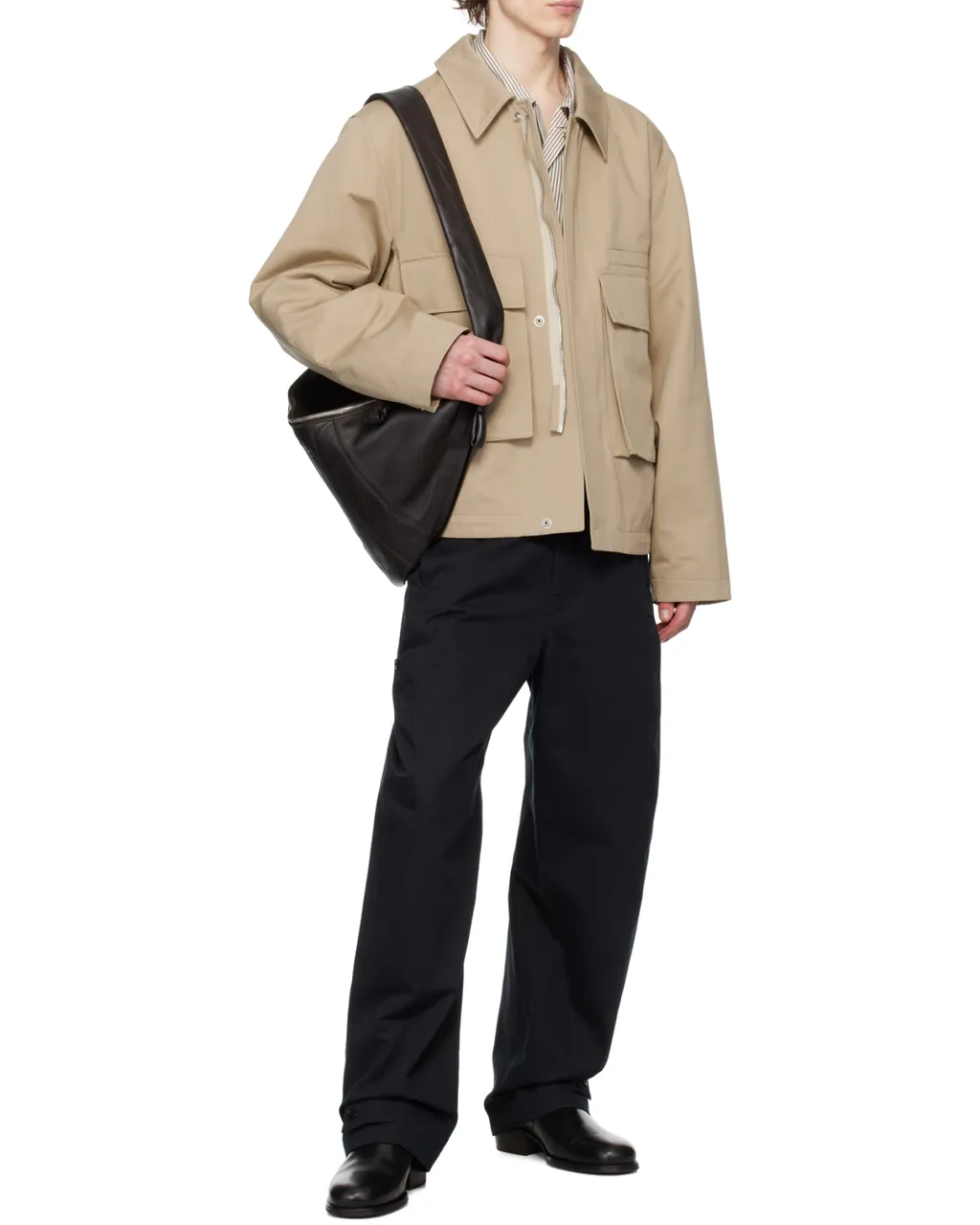 Large Croissant Zipped Shoulder Bag
