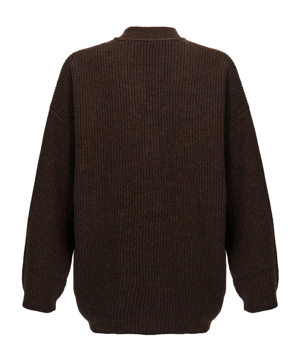 V-Neck Knitted Buttoned Cardigan