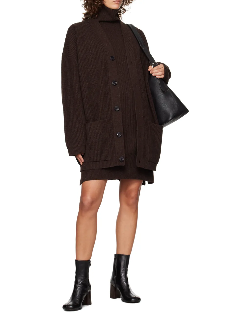 V-Neck Knitted Buttoned Cardigan