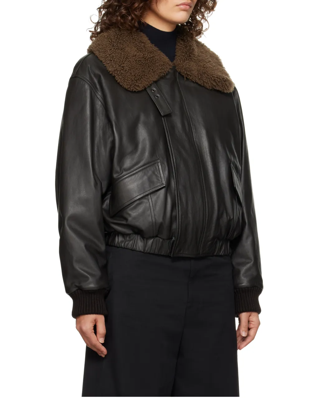 Relaxed Fit Leather Blouson