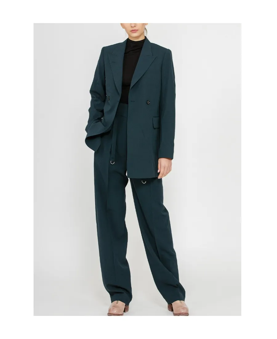 Double-Breasted Button Blazer