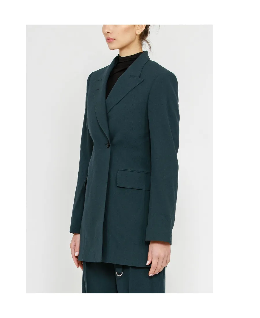Double-Breasted Button Blazer