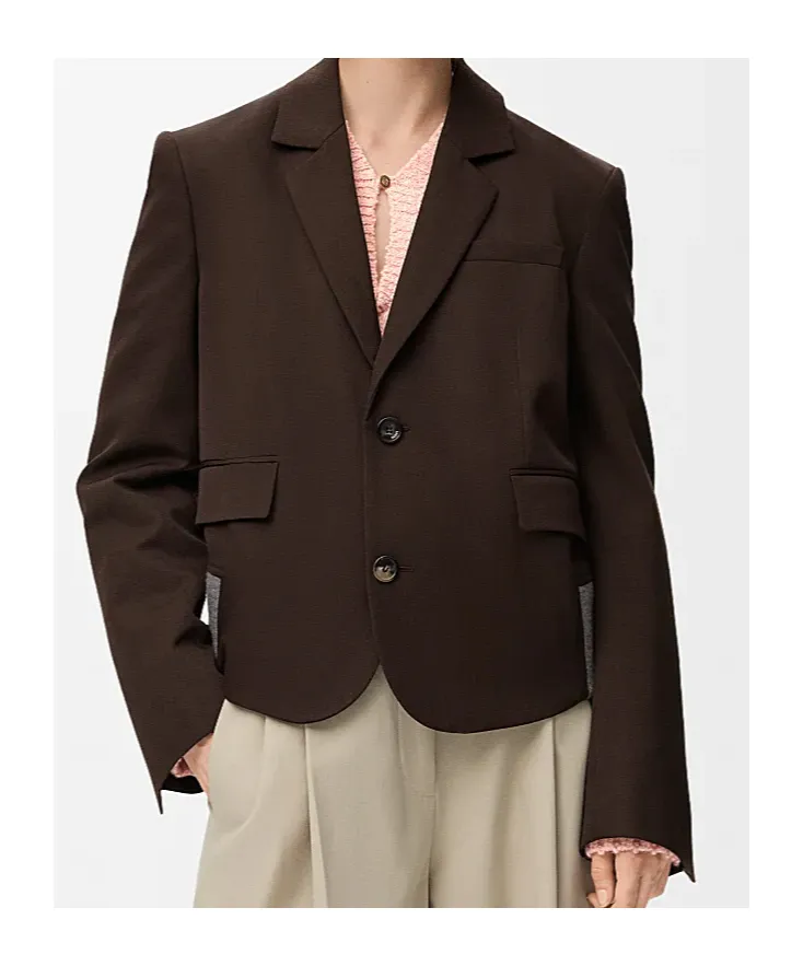 Single-Breasted Cropped Jacket