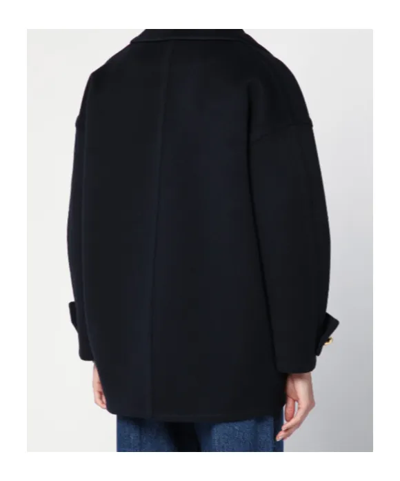 Double-Breasted Short Peacoat