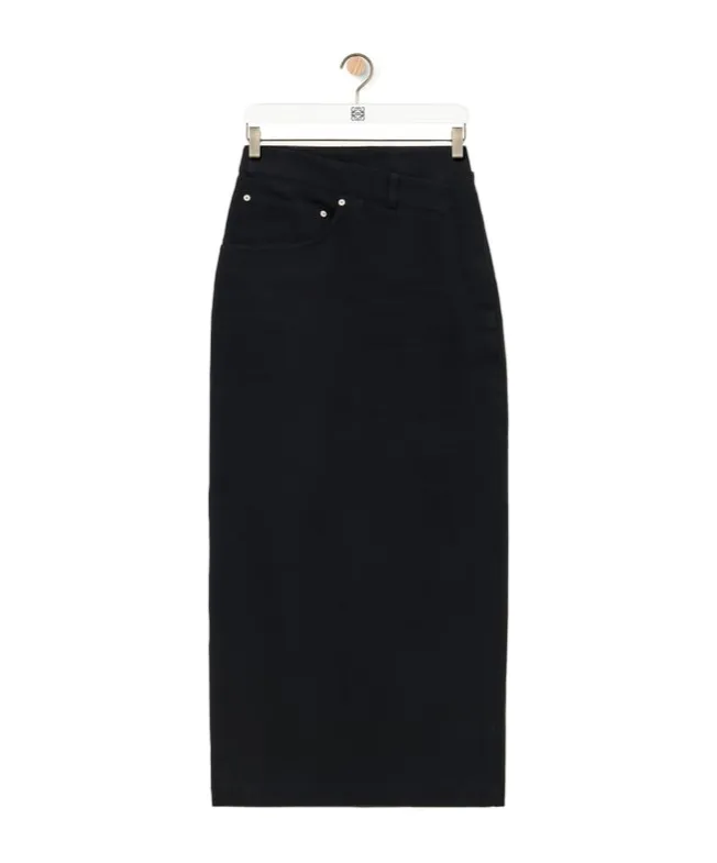 Deconstructed-Designed Denim Midi Skirt