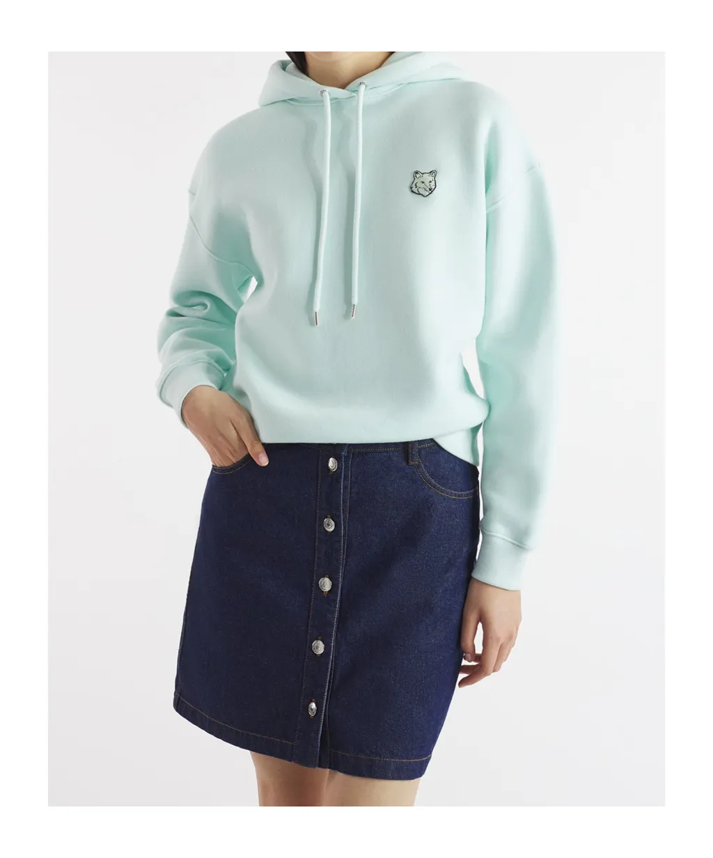 Bold Fox Head Patch Drawstring Hoodie