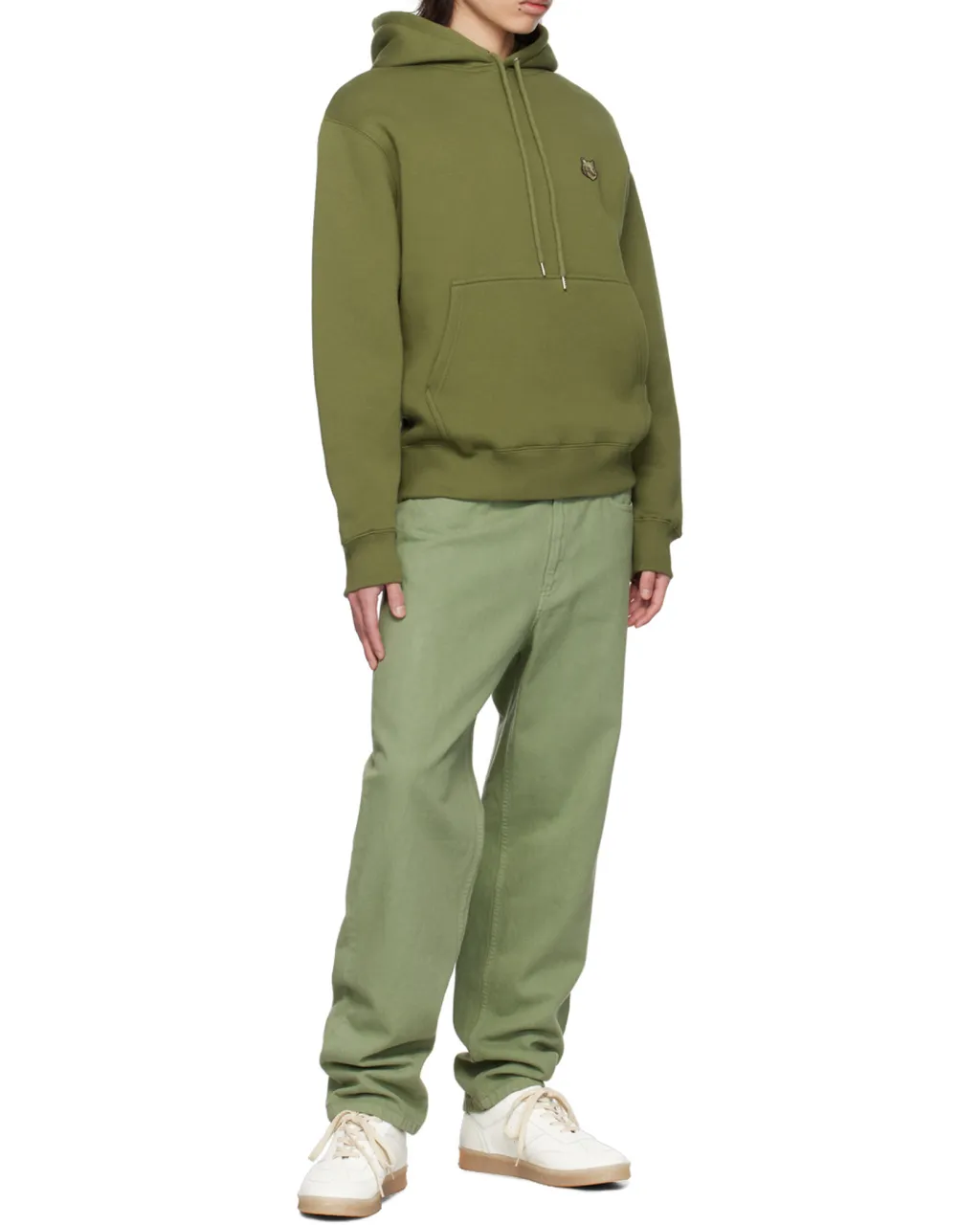 Bold Fox Head Patch Drawstring Hoodie
