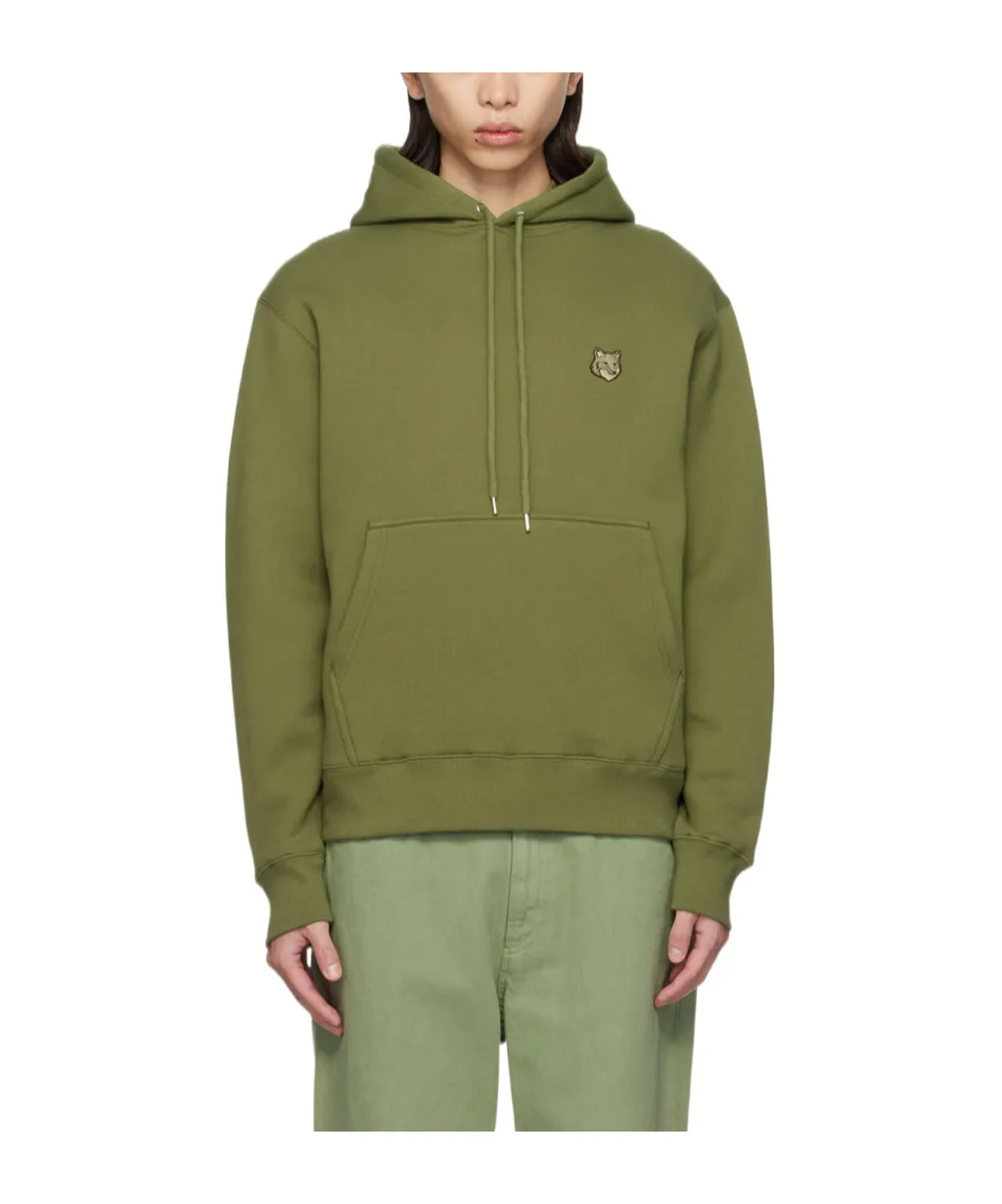 Bold Fox Head Patch Drawstring Hoodie
