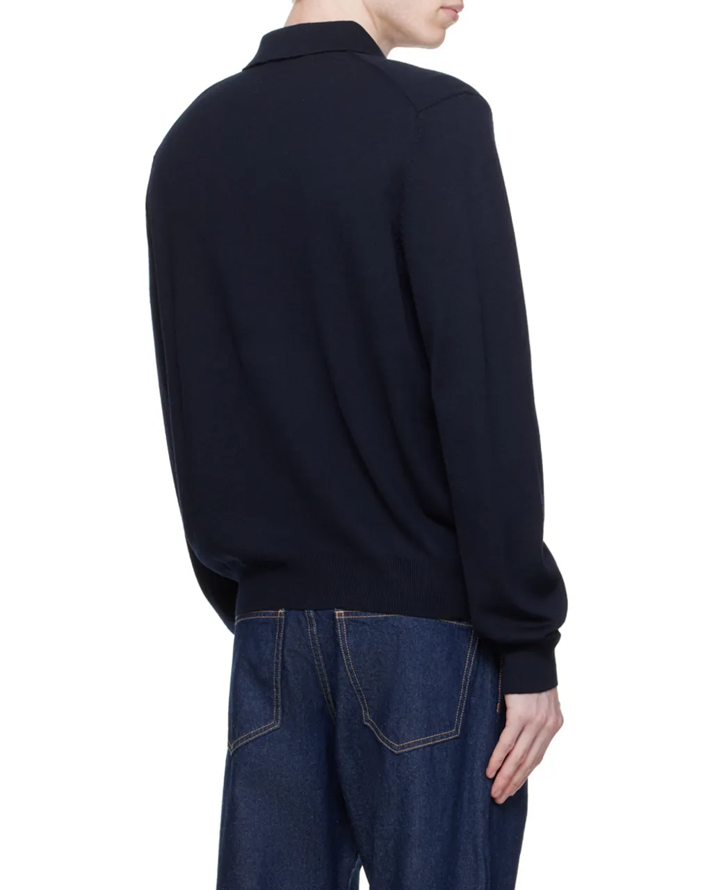 Fox Head Patch Fine-Knit Polo Shirt