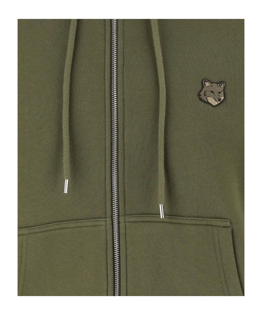 Fox Head Patch Zipped Hoodie