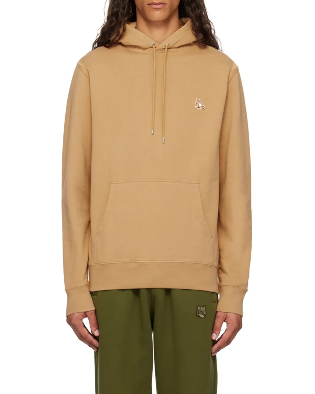 Bold Fox Head Patch Drawstring Hoodie
