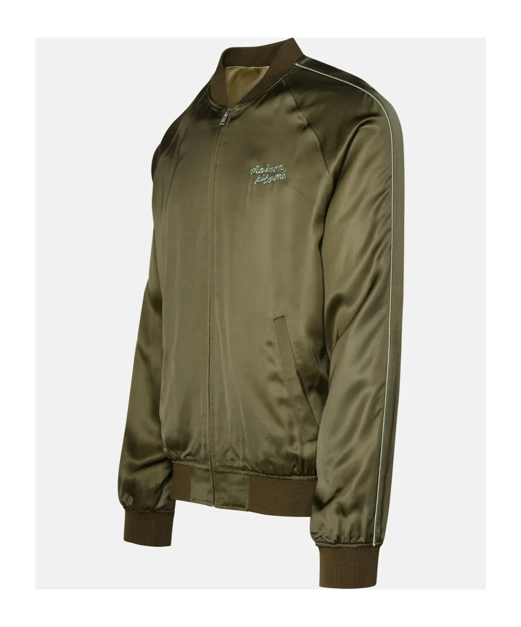 Logo Embroidered Zipper Casual Jacket