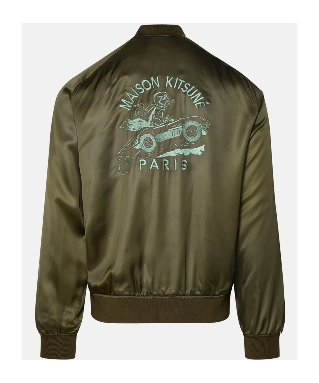 Logo Embroidered Zipper Casual Jacket
