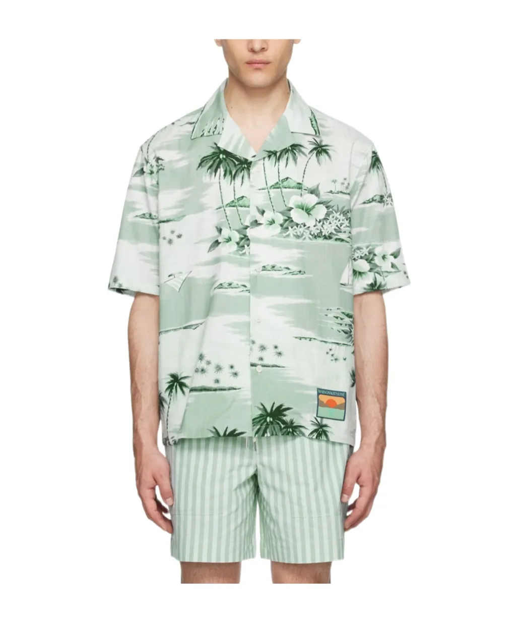 Resort Pattern Short-Sleeved Shirt