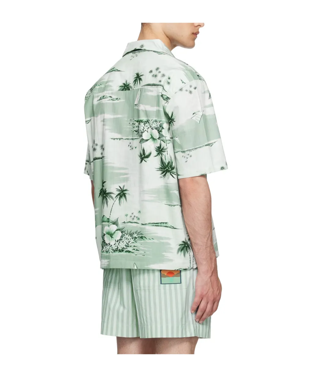 Resort Pattern Short-Sleeved Shirt