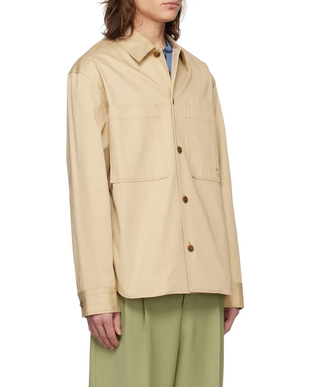 Logo Embroidered Long-Sleeved Shirt