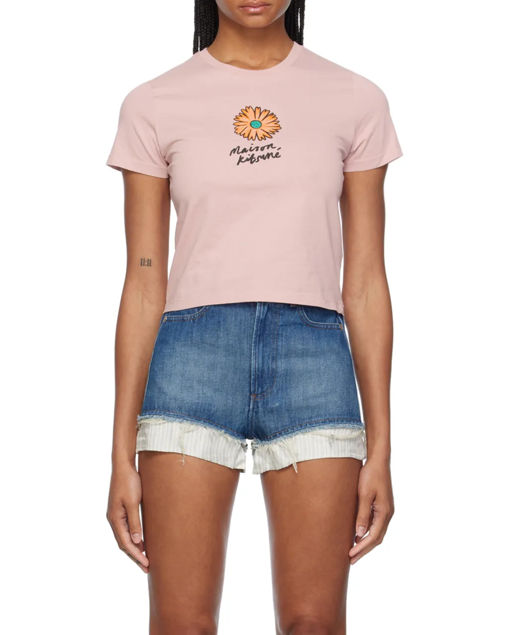 Floating Flower Printed Crewneck T-Shirt