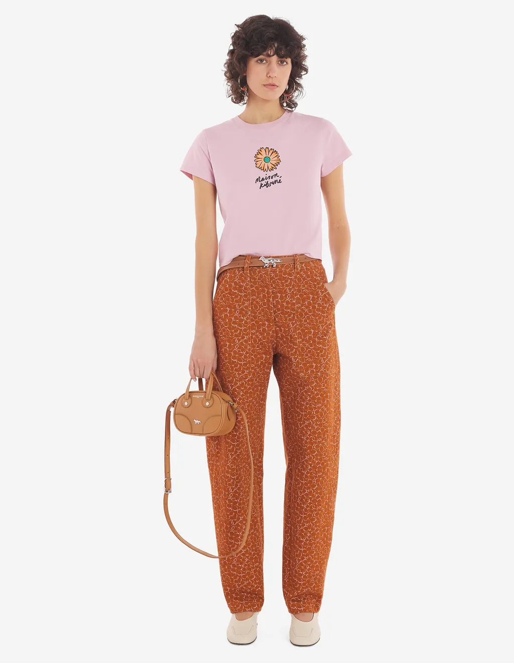 Floating Flower Printed Crewneck T-Shirt
