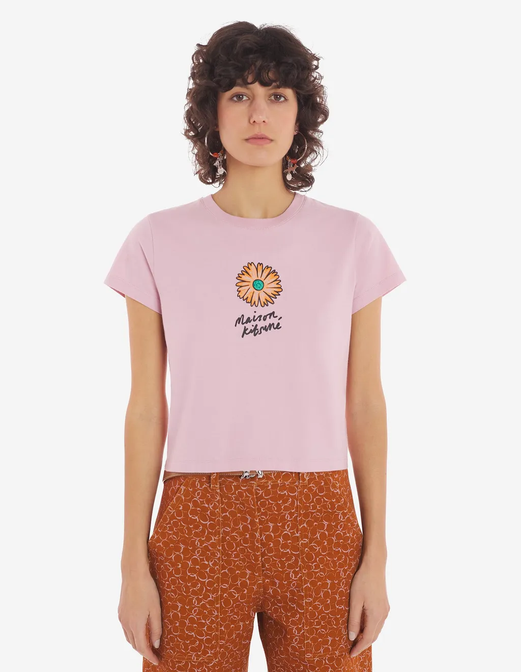 Floating Flower Printed Crewneck T-Shirt