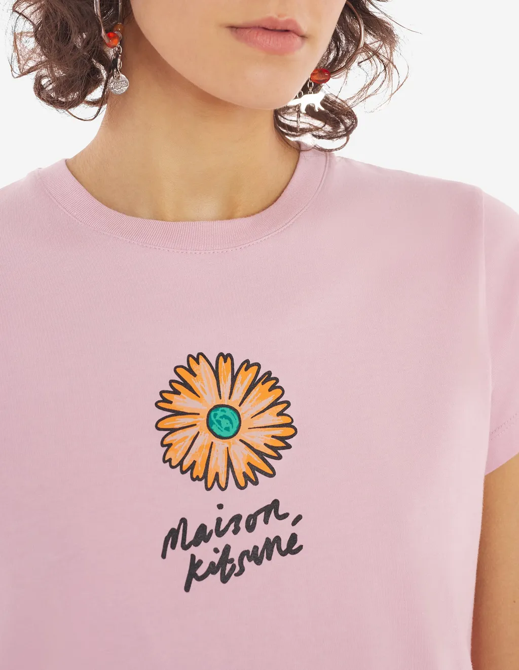 Floating Flower Printed Crewneck T-Shirt
