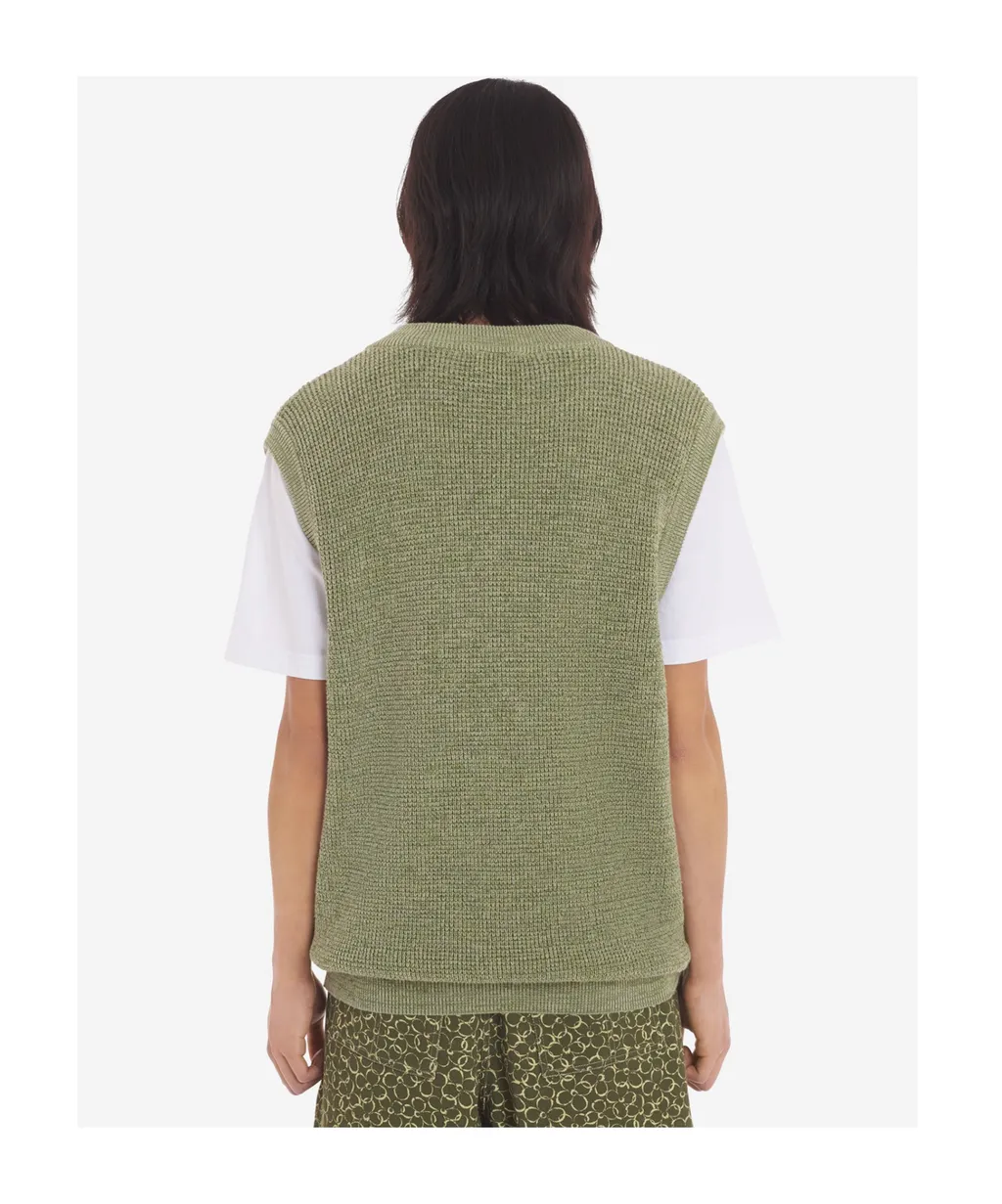 Logo Embroidered V-Neck Knitted Top