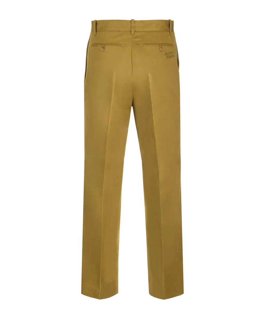 Logo Embroidered Straight-Leg Chinos