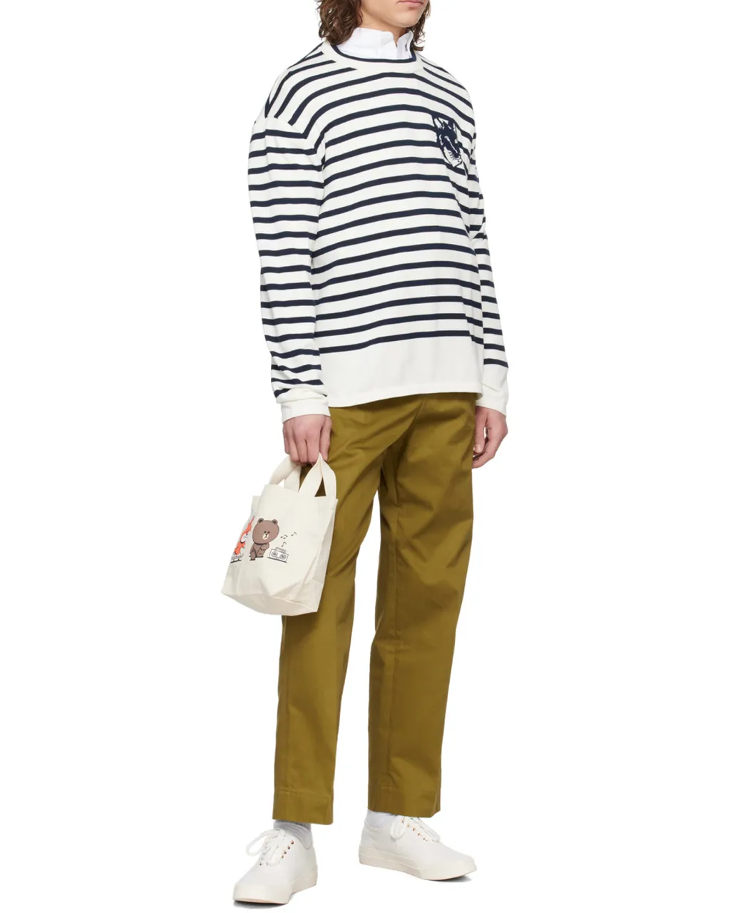 Logo Embroidered Straight-Leg Chinos
