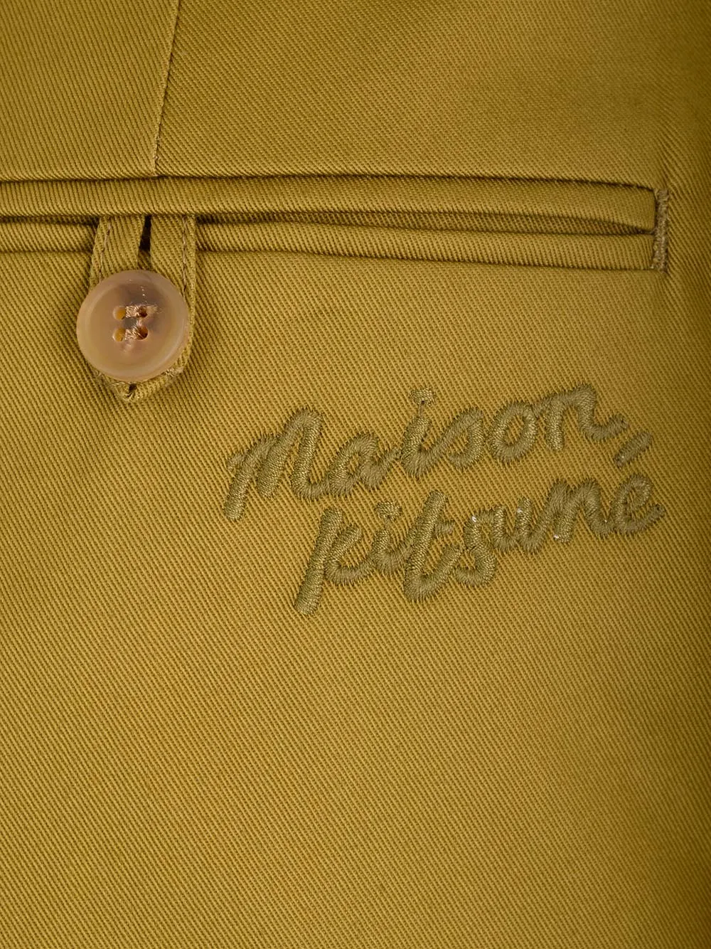 Logo Embroidered Straight-Leg Chinos