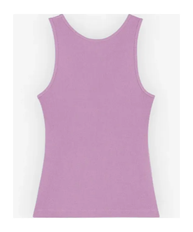 Fox-Motif Ribbed Tank Top
