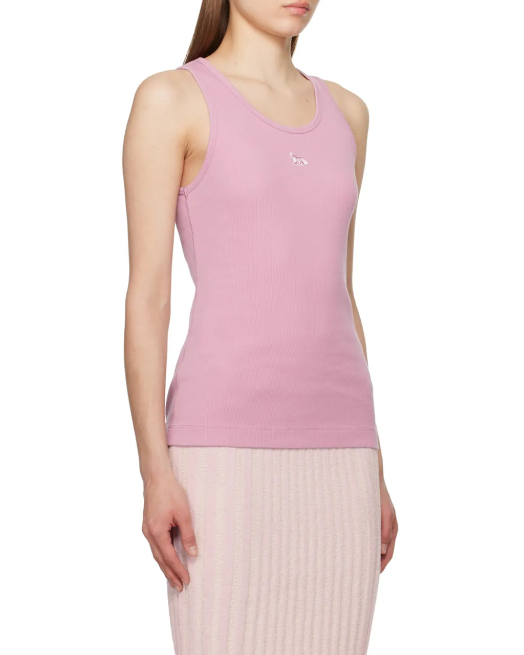 Fox-Motif Ribbed Tank Top