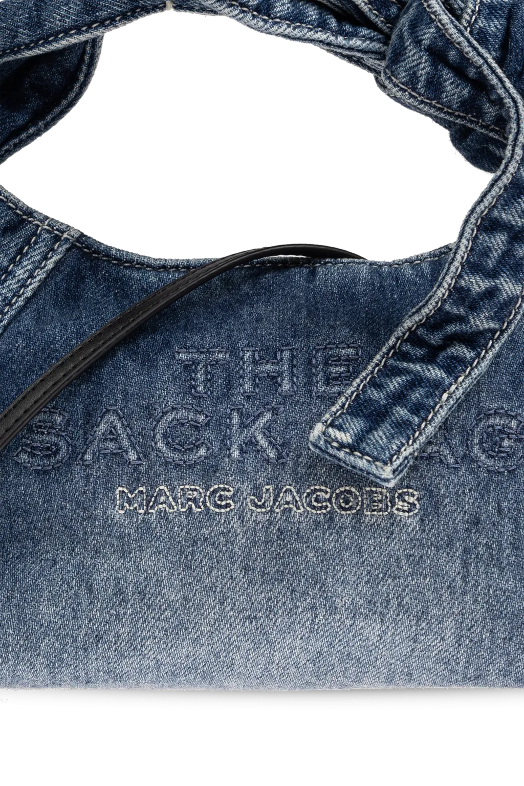 The Bow Denim Mini Sack Bag