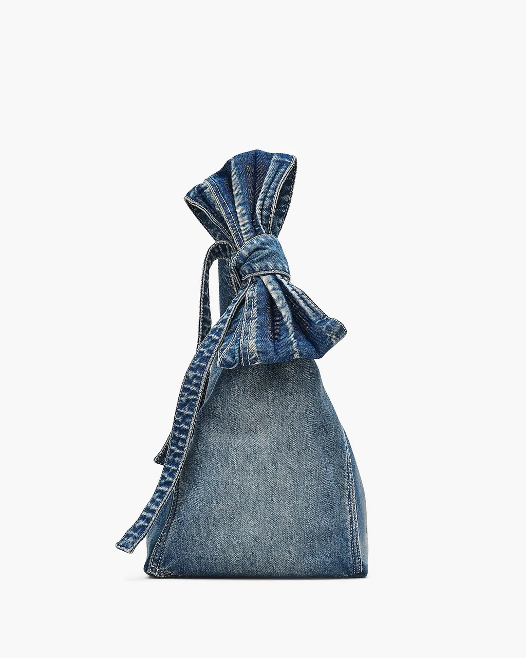 The Bow Denim Sack Bag