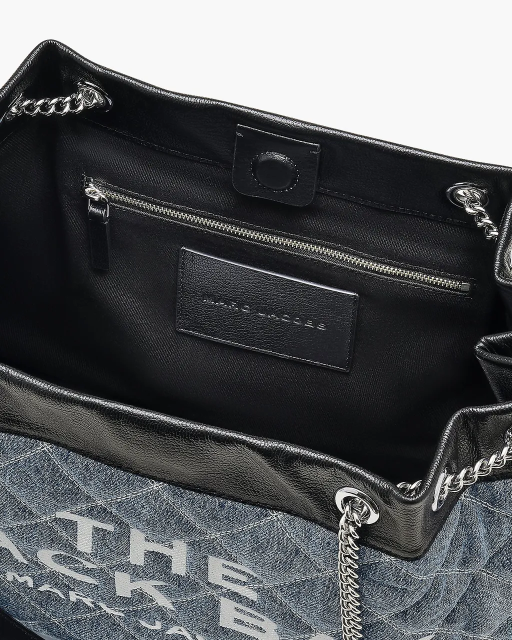 The Quilted Denim Large Chain Sack Bag