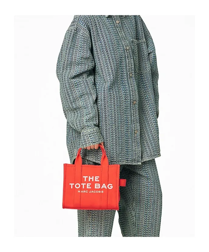 Logo Printed Zip-Up Small Tote Bag