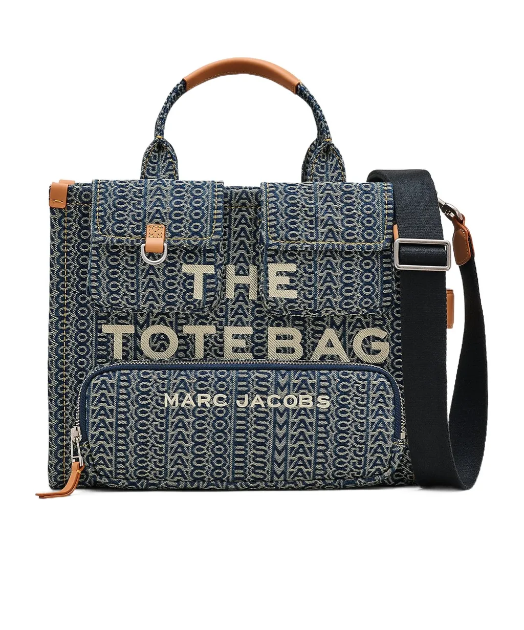 Monogram Denim Medium Tote Bag