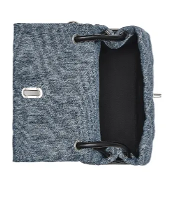 The Quilted Denim Mini Dual Quilted Shoulder Bag