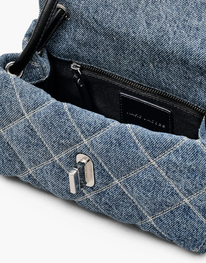 The Quilted Denim Mini Dual Quilted Shoulder Bag