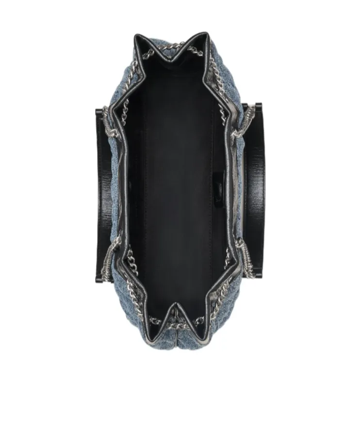 The Quilted Denim Chain Sack Bag