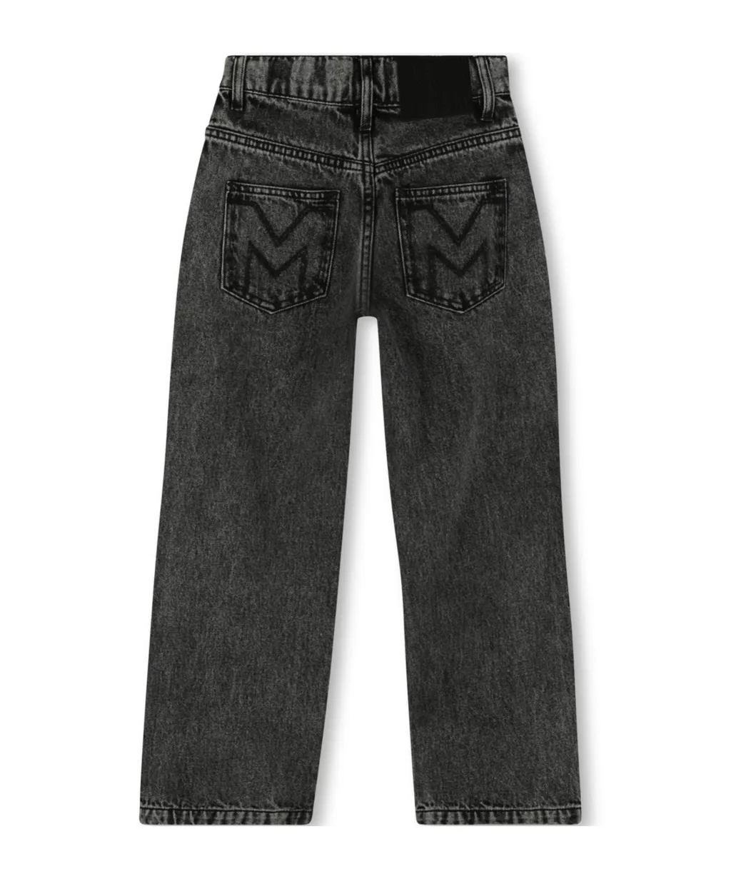 Girl's Black Jeans With Rhinestones