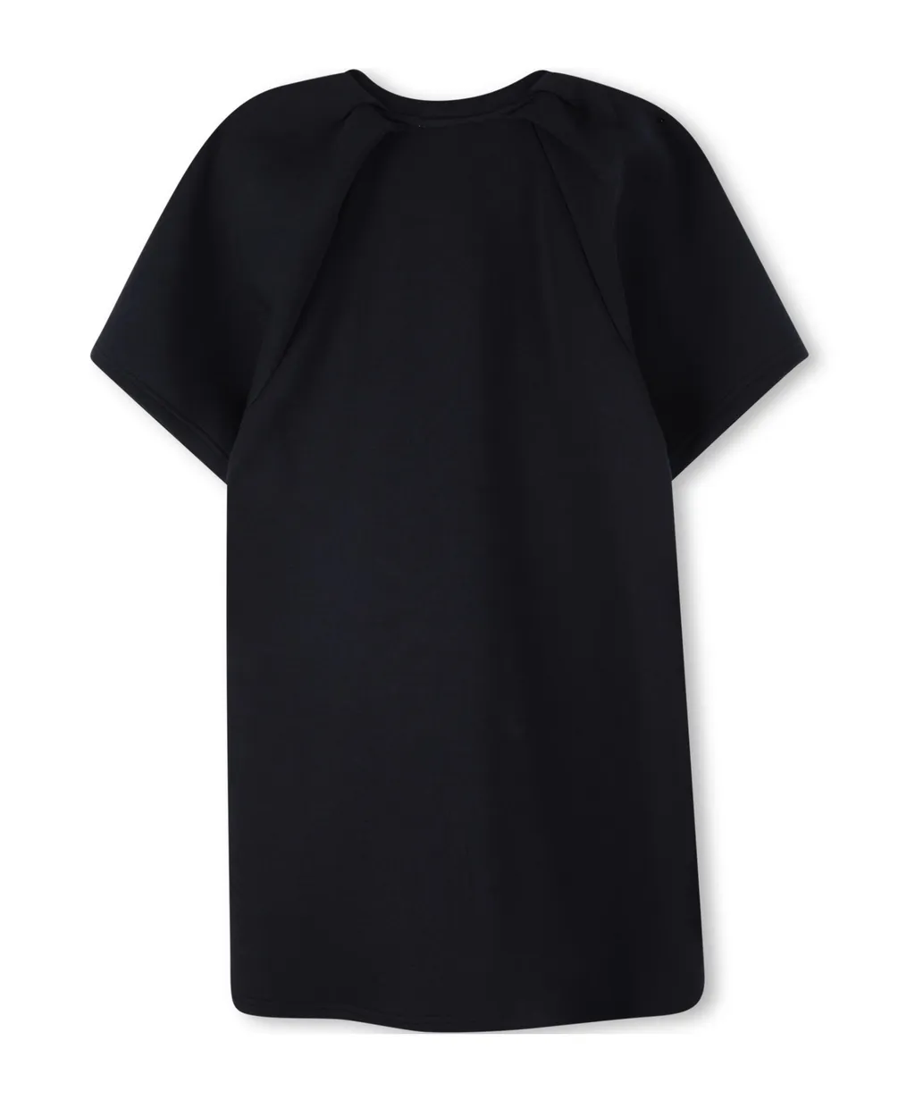Dress With Short Sleeves And Crew Neck